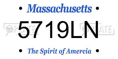 5719LN Massachusetts License Plate