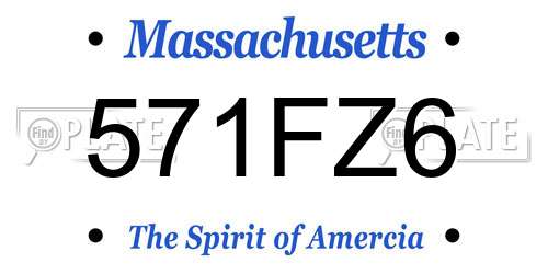 571FZ6 Massachusetts License Plate