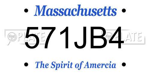 571JB4 Massachusetts License Plate