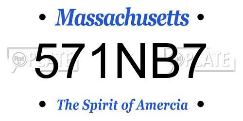 571NB7 Massachusetts License Plate