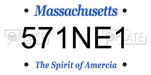 571NE1 Massachusetts License Plate