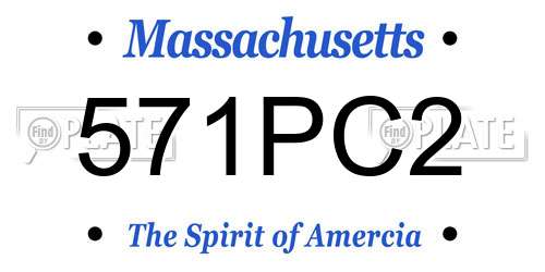571PC2 Massachusetts License Plate