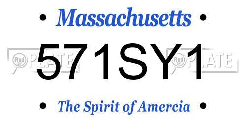 571SY1 Massachusetts License Plate