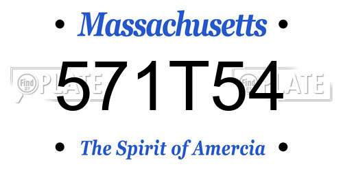 571T54 Massachusetts License Plate