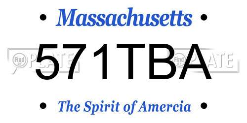 571TBA Massachusetts License Plate