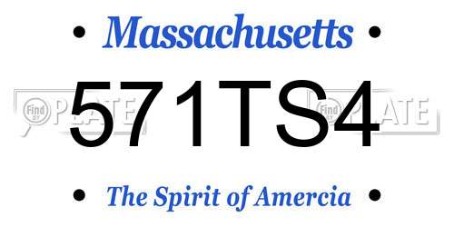 571TS4 Massachusetts License Plate