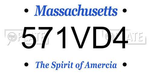 571VD4 Massachusetts License Plate