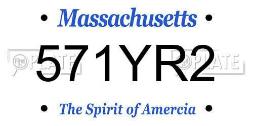 571YR2 Massachusetts License Plate