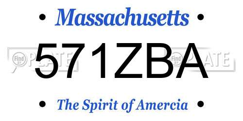 571ZBA Massachusetts License Plate