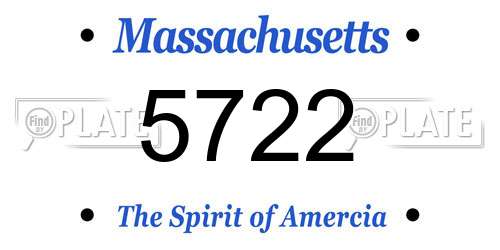 5722 Massachusetts License Plate
