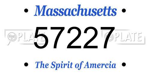 57227 Massachusetts License Plate