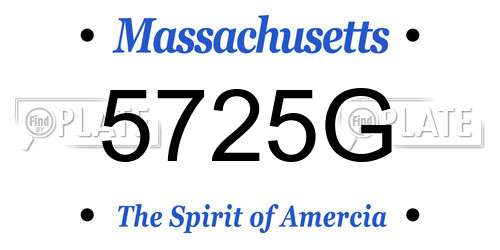 5725G Massachusetts License Plate