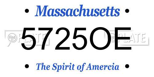 5725OE Massachusetts License Plate