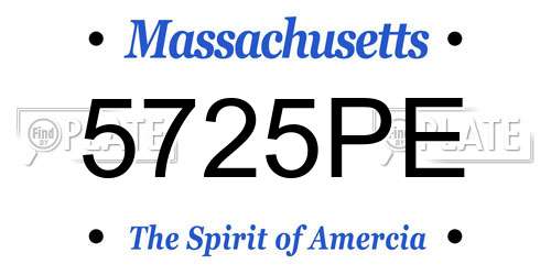 5725PE Massachusetts License Plate