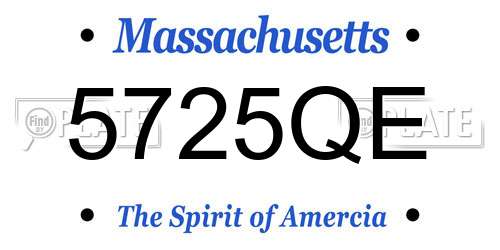 5725QE Massachusetts License Plate