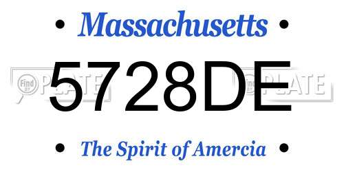 5728DE Massachusetts License Plate