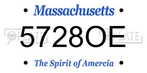 5728OE Massachusetts License Plate
