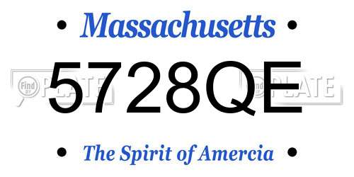 5728QE Massachusetts License Plate