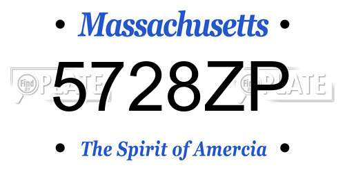 5728ZP Massachusetts License Plate