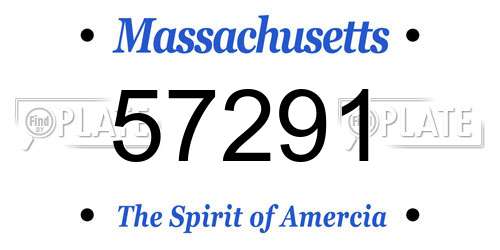 57291 Massachusetts License Plate