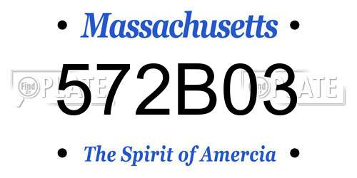 572B03 Massachusetts License Plate