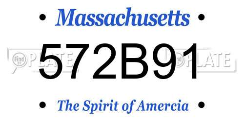 572B91 Massachusetts License Plate