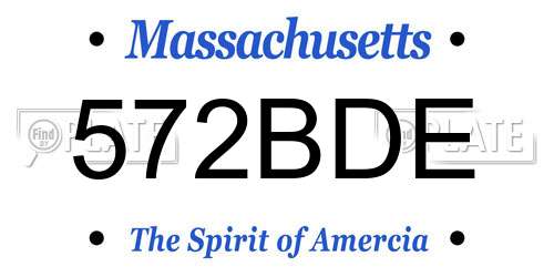 572BDE Massachusetts License Plate