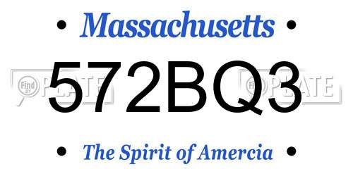 572BQ3 Massachusetts License Plate