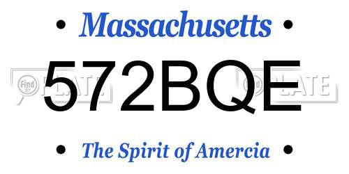 572BQE Massachusetts License Plate