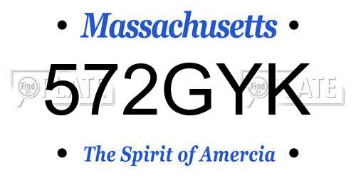 572GYK Massachusetts License Plate