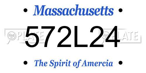 572L24 Massachusetts License Plate