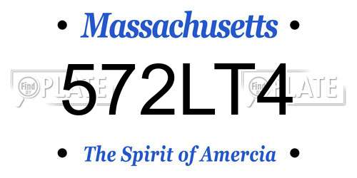 572LT4 Massachusetts License Plate
