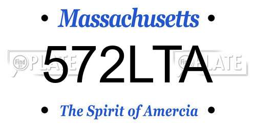 572LTA Massachusetts License Plate