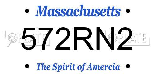 572RN2 Massachusetts License Plate