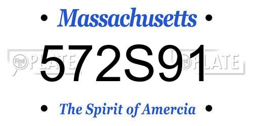 572S91 Massachusetts License Plate