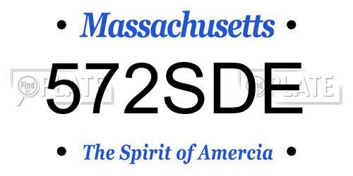 572SDE Massachusetts License Plate