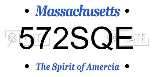 572SQE Massachusetts License Plate