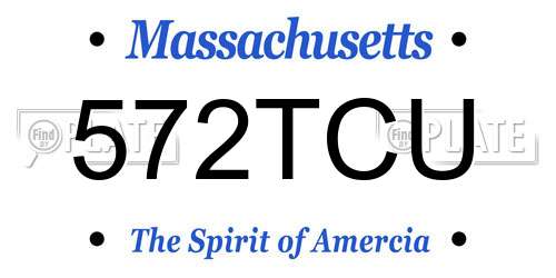 572TCU Massachusetts License Plate