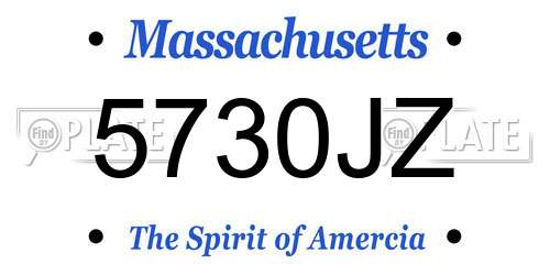 5730JZ Massachusetts License Plate
