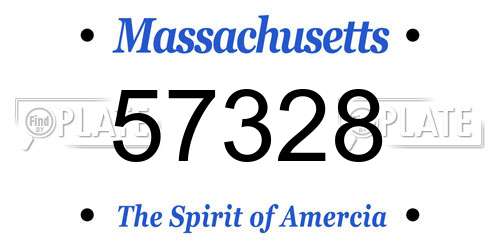 57328 Massachusetts License Plate