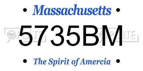 5735BM Massachusetts License Plate