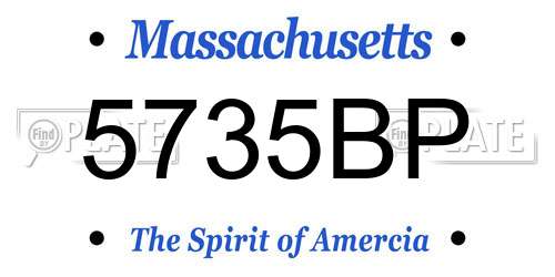 5735BP Massachusetts License Plate
