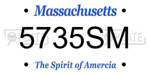 5735SM Massachusetts License Plate