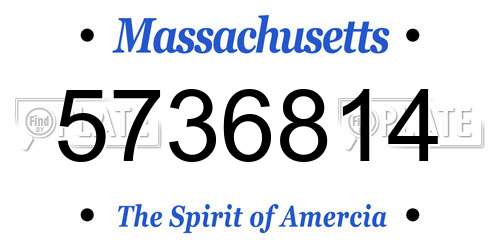 5736814 Massachusetts License Plate