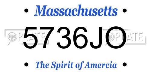 5736JO Massachusetts License Plate