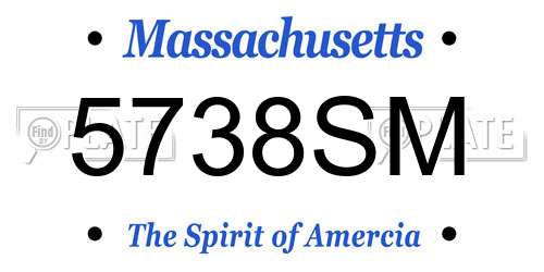 5738SM Massachusetts License Plate