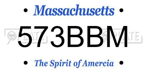 573BBM Massachusetts License Plate
