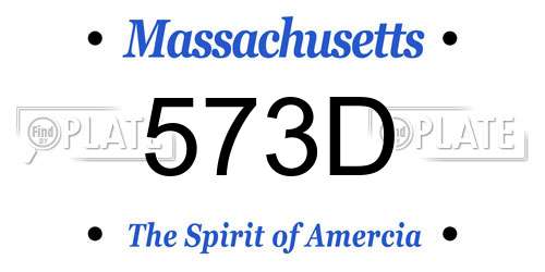 573D Massachusetts License Plate
