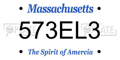 573EL3 Massachusetts License Plate