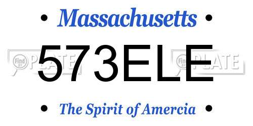 573ELE Massachusetts License Plate